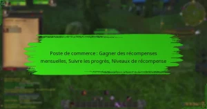 Poste de commerce : Gagner des récompenses mensuelles, Suivre les progrès, Niveaux de récompense