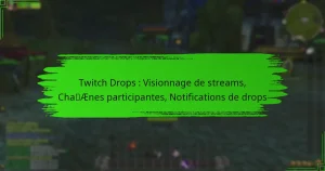 Twitch Drops : Visionnage de streams, Chaînes participantes, Notifications de drops
