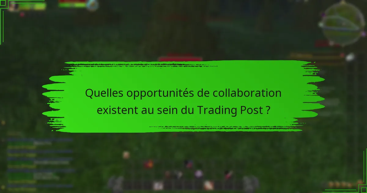 Quelles opportunités de collaboration existent au sein du Trading Post ?